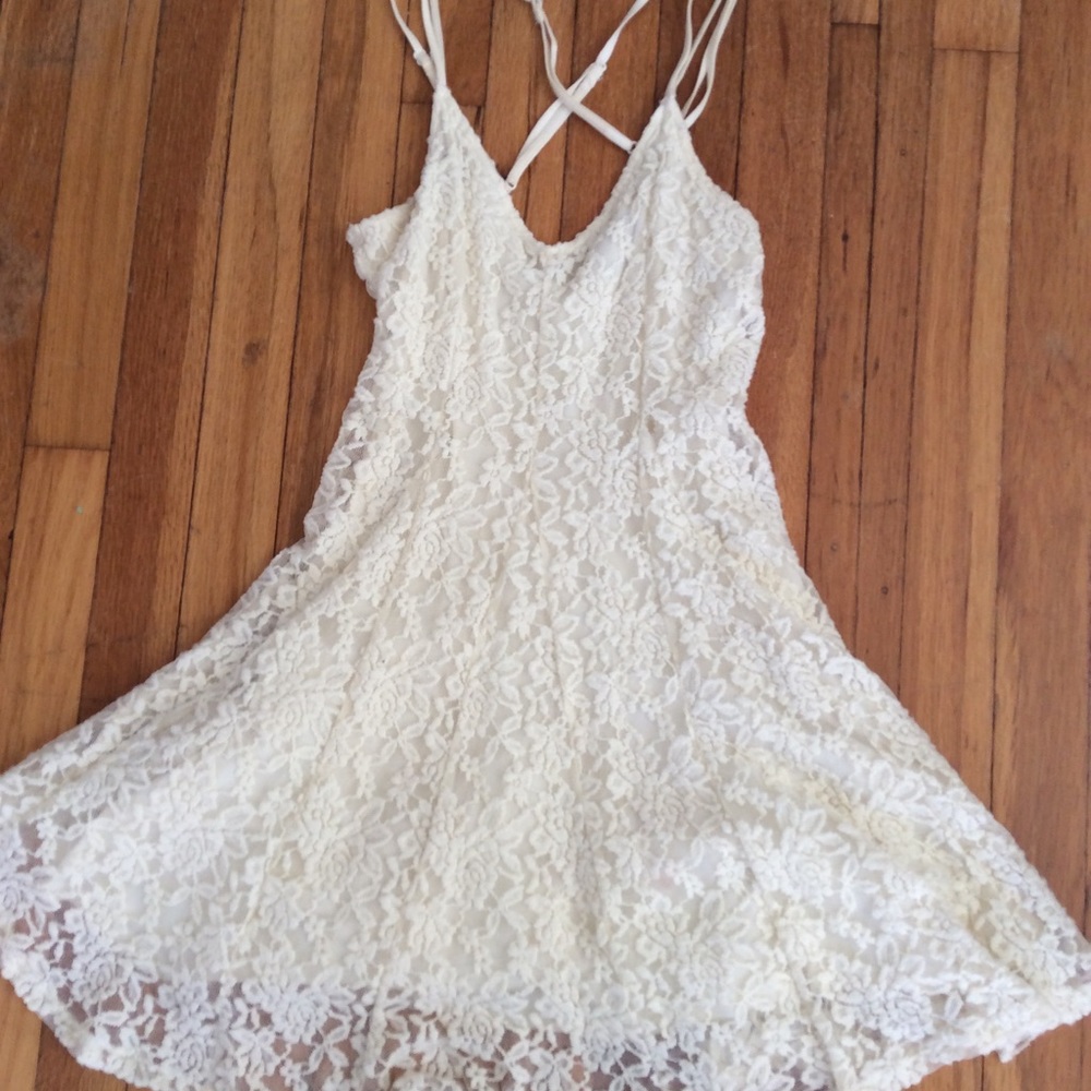 White lace american eagle dress